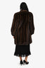 Pappas Vintage Brown Mink Fur Midi Coat Estimated Size S