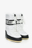 Moon Boot White Nylon Logo Tie Up Boots Size 6