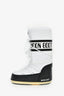 Moon Boot White Nylon Logo Tie Up Boots Size 6