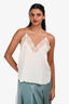 Zadig & Voltaire Cream Silk 'Christy Strass Cami' Tank Estimated Size XS/S
