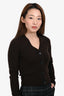 Nili Lotan Brown Cashmere Buttoned Long Sleeve Cardigan Size XS