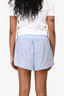 T by Alexander Wang Blue Striped Shorts Est. Size XS