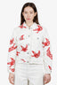 Miu Miu White/Red Sequin Embellished Birds Denim Jacket Size 38