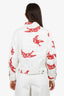 Miu Miu White/Red Sequin Embellished Birds Denim Jacket Size 38