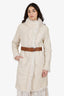 Yves Salomon White Lambskin Coat With Belt Size 40