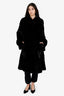 Vintage Black Mink Fur Long Coat Estimated Size L