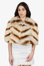 Vintage Brown Chinchilla Fur Shawl Estimated Size Small