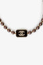 Pre-Loved Chanel™ 2023 Gold-tone Brown Pearl Crystal CC Choker Necklace