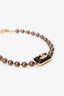 Pre-Loved Chanel™ 2023 Gold-tone Brown Pearl Crystal CC Choker Necklace