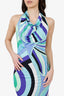Emilio Pucci Blue Printed Cowl Neck Maxi Dress Size 38