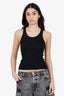 Nili Lotan Black Silk Ribbed Tank Top Size S
