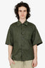 Prada Khaki Green Re-Nylon Button Down Shirt Size M Mens
