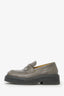 Marni Grey Leather Piercing Square-toe Loafers Size 41 Mens