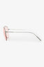 Oliver Peoples Pink/Silver 'Cleamons' Aviator Sunglasses