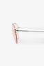 Oliver Peoples Pink/Silver 'Cleamons' Aviator Sunglasses