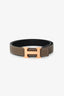 Hermès 2021 Étoupe/Noir Leather Mini Constance Reversible Belt 24mm Size 70