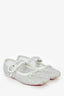 Christian Louboutin White Crystal Mesh Mary Jane Ballet Flats Size 36
