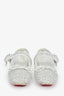 Christian Louboutin White Crystal Mesh Mary Jane Ballet Flats Size 36