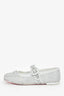 Christian Louboutin White Crystal Mesh Mary Jane Ballet Flats Size 36