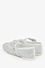 Christian Louboutin White Crystal Mesh Mary Jane Ballet Flats Size 36