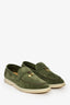 Loro Piana 'Ribbon' Green Suede 'Summer Charms' Loafers Size 37