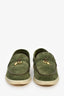 Loro Piana 'Ribbon' Green Suede 'Summer Charms' Loafers Size 37