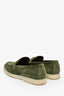 Loro Piana 'Ribbon' Green Suede 'Summer Charms' Loafers Size 37