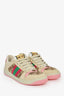 Gucci Crystal GG Supreme Pink Web 'Screener' Sneakers Size 36