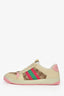 Gucci Crystal GG Supreme Pink Web 'Screener' Sneakers Size 36