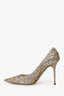 Jimmy Choo Gold Glitter Heels Size 38