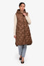 Max Mara Brown Light Quilted 'The Cube' Long Vest Size 6
