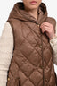 Max Mara Brown Light Quilted 'The Cube' Long Vest Size 6