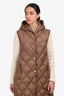 Max Mara Brown Light Quilted 'The Cube' Long Vest Size 6