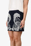 Stella McCartney Navy/White Wool Embroidered Mini Skirt Size 40
