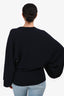 Hermès Navy Cashmere Long Sleeve Wide Sleeve Sweater Size 38
