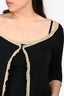 Moschino Jean Black Cotton/Gold Metallic Lace Camisole + Cardigan Set Size 12