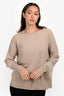Fabiana Filippi Beige Cashmere Feather Sleeve Boatneck Sweater Size XS