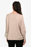 Fabiana Filippi Beige Cashmere Feather Sleeve Boatneck Sweater Size XS