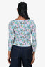 Blumarine Blue/Multicoloured Floral Print Long Sleeve Top Size 34
