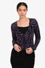 Blumarine Purple/Black Zebra Print Button Down Cardigan Est. Size M