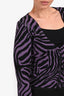 Blumarine Purple/Black Zebra Print Button Down Cardigan Est. Size M