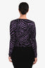 Blumarine Purple/Black Zebra Print Button Down Cardigan Est. Size M