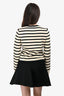 Rag & Bone Black/Cream Striped Cardigan With Gold Buttons Size XS