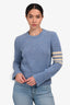 Thom Browne Light Blue Wool 'Jersey Stitch' Classic Crewneck Sweater Size 40