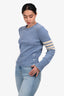 Thom Browne Light Blue Wool 'Jersey Stitch' Classic Crewneck Sweater Size 40