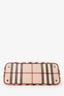 Burberry Beige/Red Coated Canvas Novacheck Top Handle Bag
