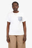 Louis Vuitton White Cotton Monogram Denim Pocket T-Shirt Size L