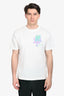 Christian Dior X Alex Foxton White/Pink Flower Logo Crew Neck T-Shirt Size M Mens