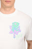 Christian Dior X Alex Foxton White/Pink Flower Logo Crew Neck T-Shirt Size M Mens