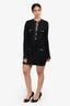 Pre-Loved Chanel™ Black/Silver Pocket Detailed Tweed Long Sleeve Dress Size 38